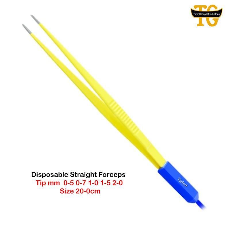 Disposable Straight Forceps, electrosurgical instruments, TGI's own catalog photograph