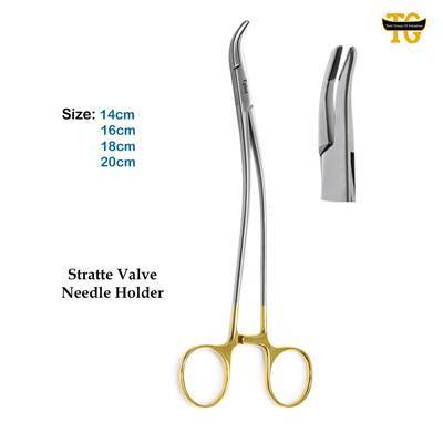 Stratte Valve Needle Holder TC, surgical instruments, TGI's own catalog photograph