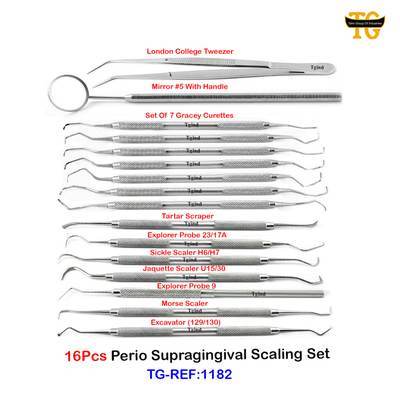 Supragingival Scaling Set, dental instruments, TGI's own catalog photograph