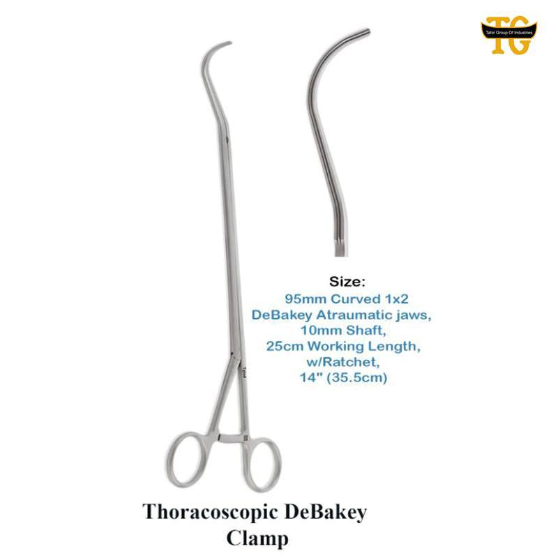 Thoracoscopic Debakey Clamp, surgical instruments, TGI's own catalog photograph