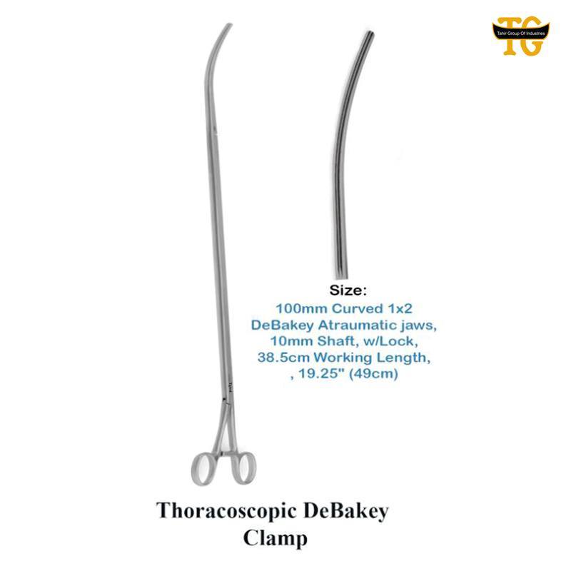 Thoracoscopic DeBakey Clamp, surgical instruments, TGI's own catalog photograph
