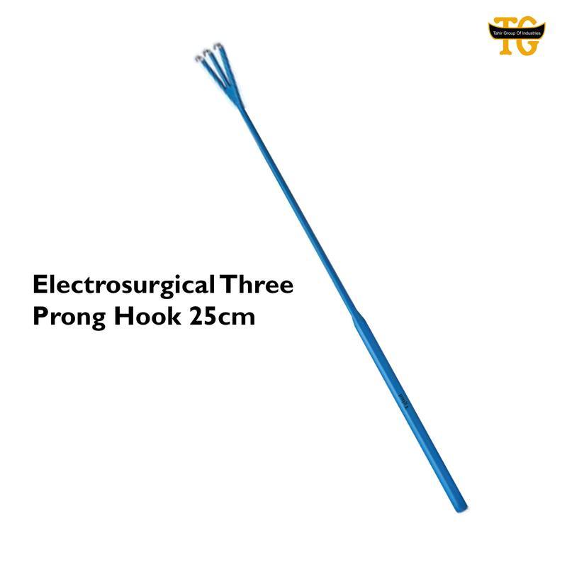 Electrosurgical Three Prong Hook, electrosurgical instruments, TGI's own catalog photograph