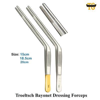 Troeltsch Bayonet Forceps, surgical instruments, TGI's own catalog photograph