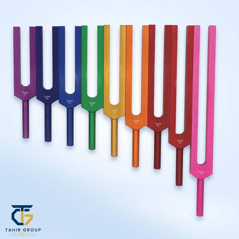 Anodized Aluminum Tuning Fork Set, diagnostic instruments, TGI's own catalog photograph