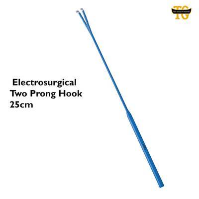 Electrosurgical Two Prong Hook, electrosurgical instruments, TGI's own catalog photograph