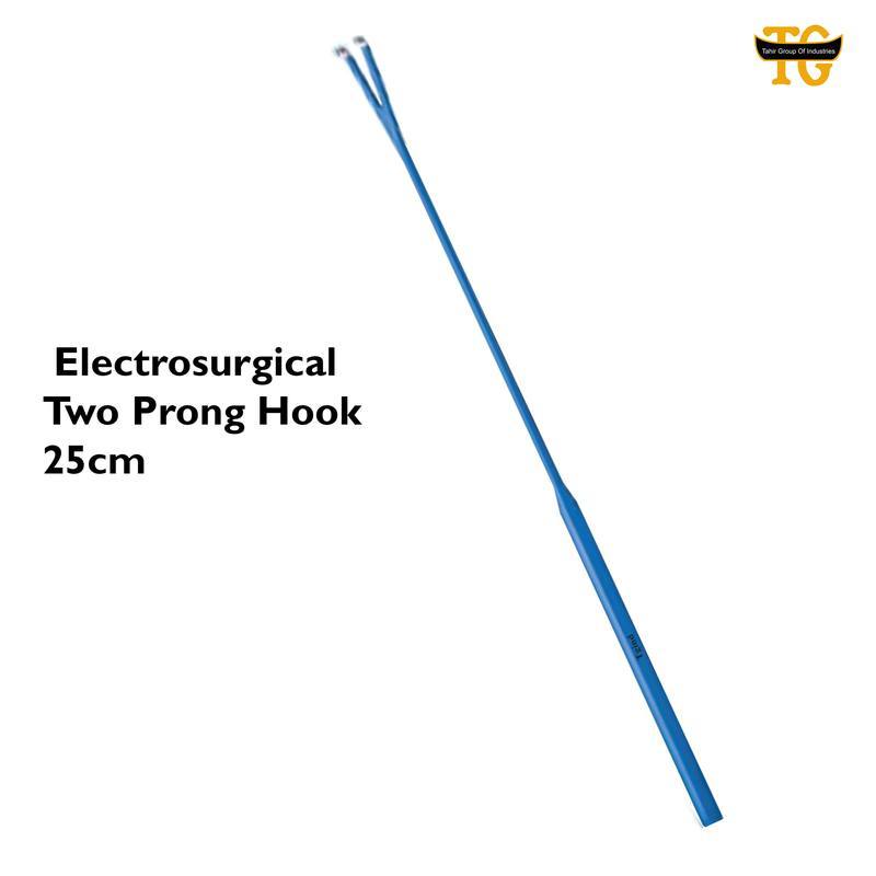 Electrosurgical Two Prong Hook, electrosurgical instruments, TGI's own catalog photograph