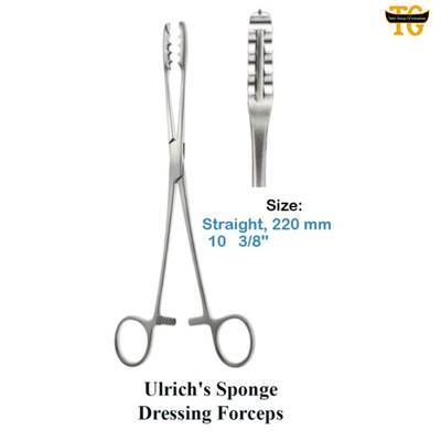 Ulrich's Sponge Dressing Forceps, surgical instruments, TGI's own catalog photograph