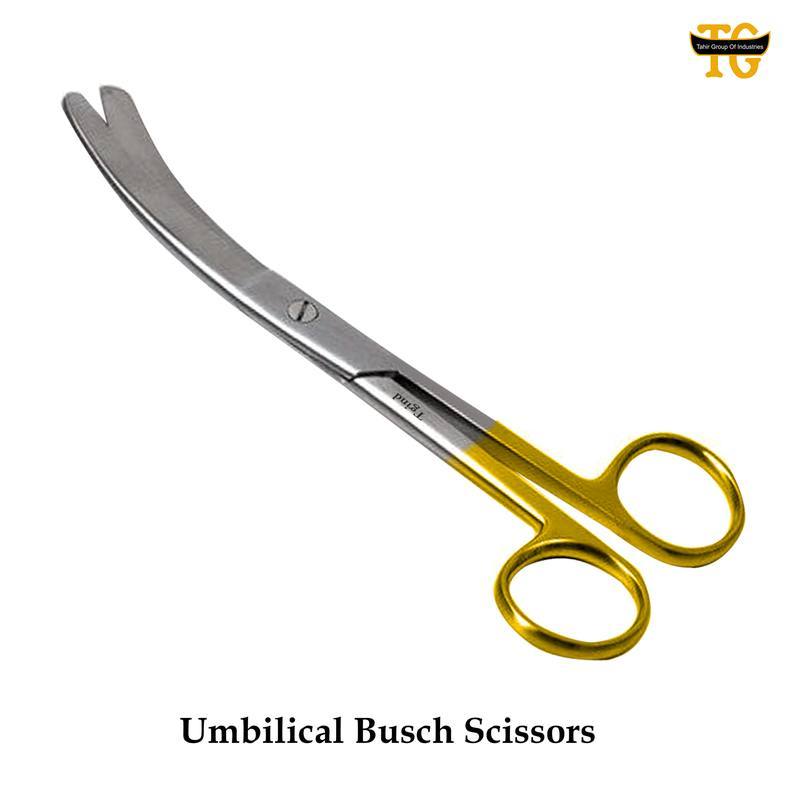 Umbilical Busch Scissors TC, surgical instruments, TGI's own catalog photograph