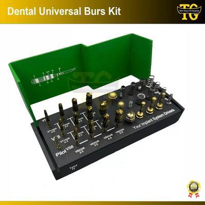 Universal Burs Trephine Drill Kit Green Implantology Set, TGI's own catalogue photograph
