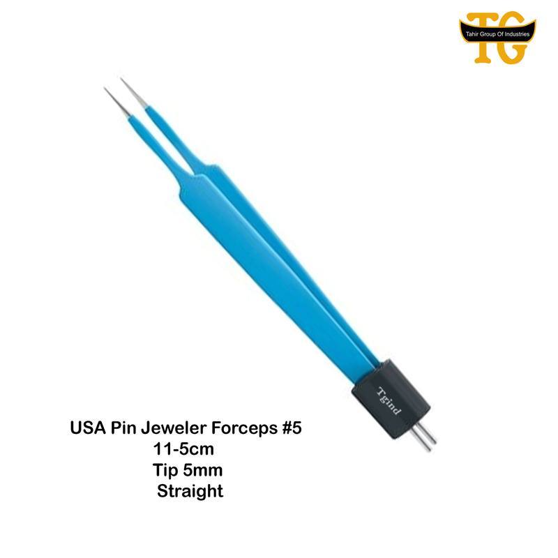 USA Pin Jeweler Forceps No. 5, electrosurgical instruments, TGI's own catalog photograph