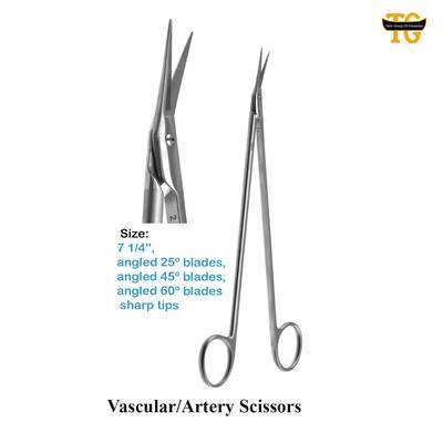 Vascular Artery Scissors, surgical instruments, TGI's own catalog photograph
