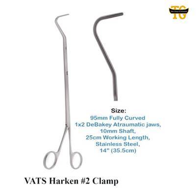 VATS Harken #2 Clamp, surgical instruments, TGI's own catalog photograph