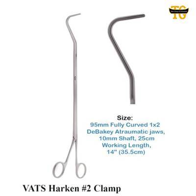 VATS Harken #2 Clamp, surgical instruments, TGI's own catalog photograph