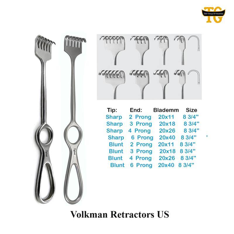 Volkman Retractors US, surgical instruments, TGI's own catalog photograph