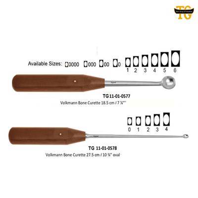 Volkmann Bone Curette, orthopedic instruments, TGI's own catalog photograph