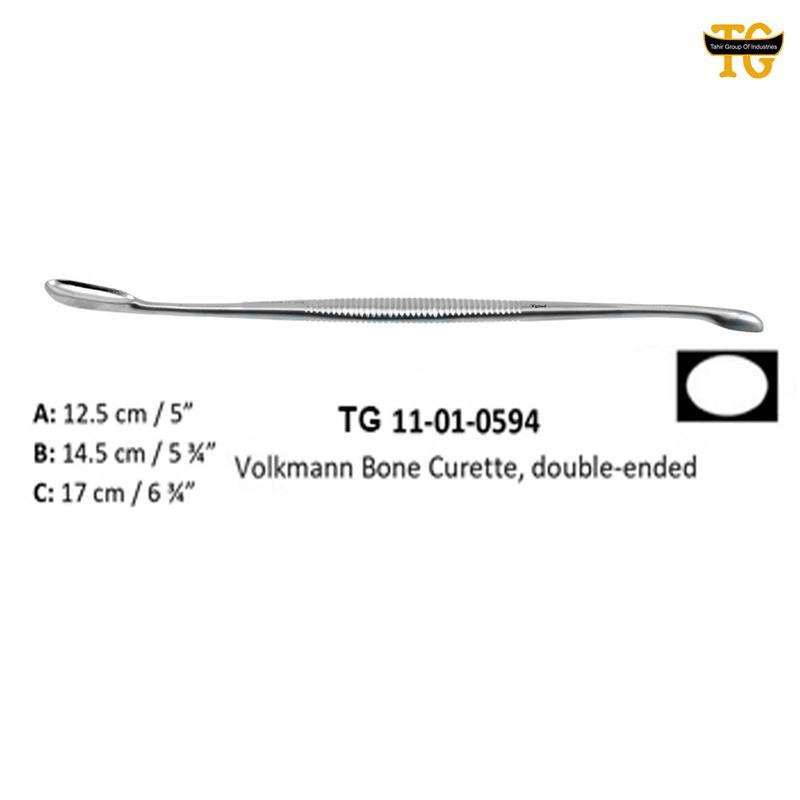 Volkmann Bone Curette, double-ended, orthopedic instruments, TGI's own catalog photograph