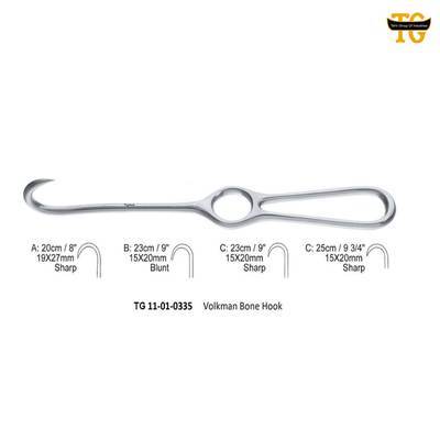 Volkmann Bone Hook, orthopedic instruments, TGI's own catalog photograph