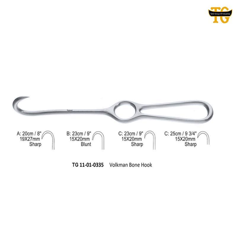Volkmann Bone Hook, orthopedic instruments, TGI's own catalog photograph