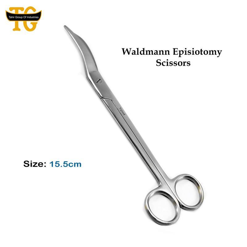 Waldmann Episiotomy Scissors, surgical instruments, TGI's own catalog photograph
