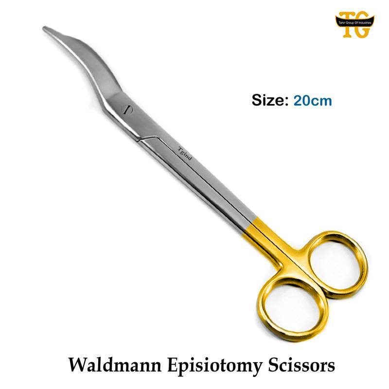 Waldmann Episiotomy Scissors TC, surgical instruments, TGI's own catalog photograph