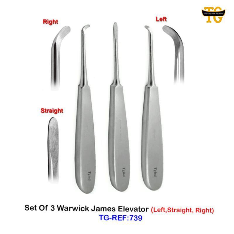 Warwick James Elevator Set, dental instruments, TGI's own catalog photograph