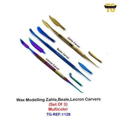 Wax Modeling Zahle,Beale,Lecron Carvers, dental instruments, TGI's own catalog photograph