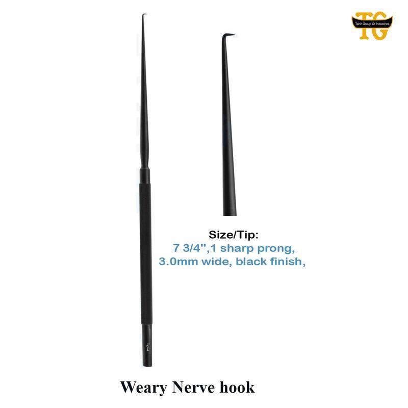 Weary Nerve Hook, surgical instruments, TGI's own catalog photograph