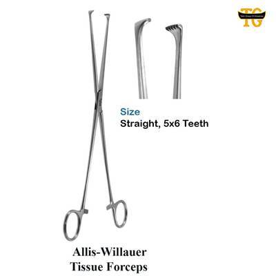 Willauer Allis Tissue Forceps, surgical instruments, TGI's own catalog photograph