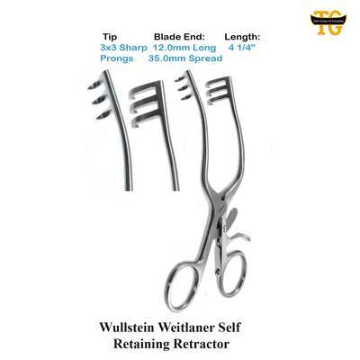 Wullstein Weitlaner Self Retaining Retractor, surgical instruments, TGI's own catalog photograph