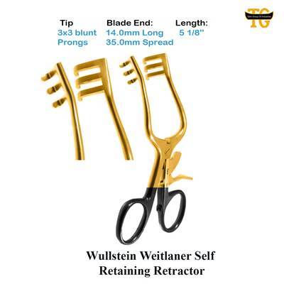 Wullstein Weitlaner Self Retaining Retractor, surgical instruments, TGI's own catalog photograph