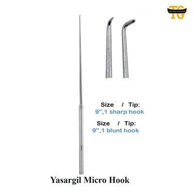 Yasargil Micro Hook, surgical instruments, TGI's own catalog photograph