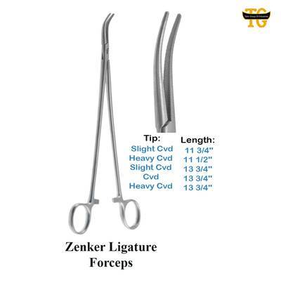 Zenker Ligature Forceps, surgical instruments, TGI's own catalog photograph