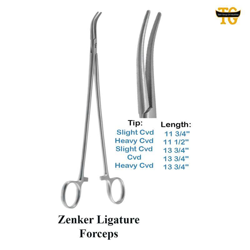 Zenker Ligature Forceps, surgical instruments, TGI's own catalog photograph