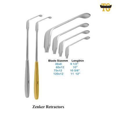 Zenker Retractors, surgical instruments, TGI's own catalog photograph