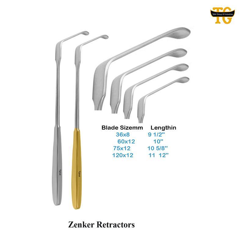 Zenker Retractors, surgical instruments, TGI's own catalog photograph